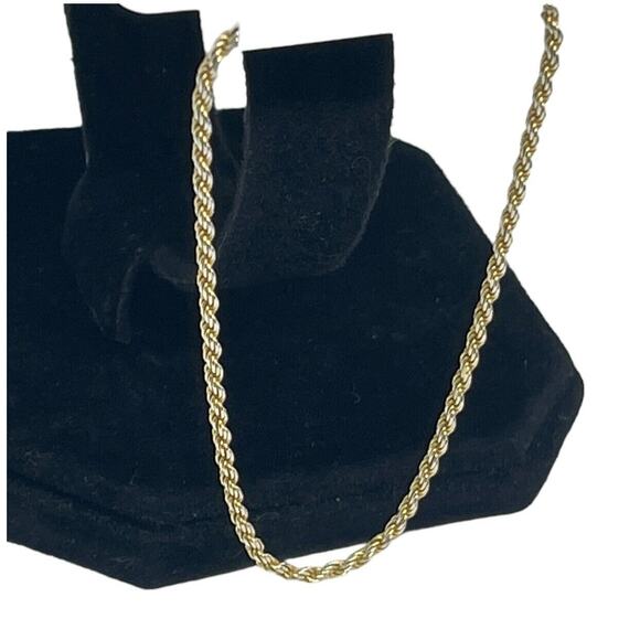 18K Gold Vermeil Chain Bracelet Diamond Cut Rope Style 7" Elegant Fashion NWT - Picture 6 of 11